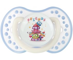 Animaux rigolos Friends : Blanc-cyan classique Tétine embout Lovi Dynamic