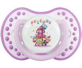 Animaux rigolos Friends : Blanc-mauve classique Tétine embout Lovi Dynamic