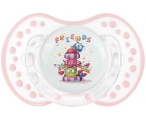 Animaux rigolos Friends : Retro-blanc-rose-tendre classique Tétine embout Lovi Dynamic