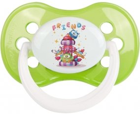 Animaux rigolos Friends : Vert classique Tétine embout anatomique