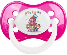 Animaux rigolos Friends : Rose foncé classique Tétine embout anatomique