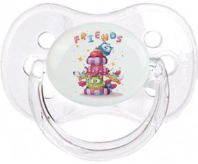 Animaux rigolos Friends : Transparent classique Tétine embout cerise