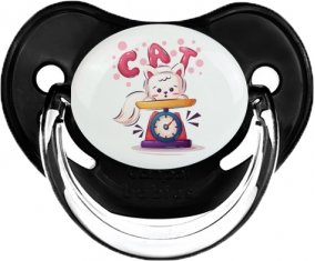 Animaux rigolos Cat design-1 : Noir classique Tétine embout physiologique