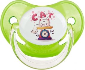 Animaux rigolos Cat design-1 : Vert classique Tétine embout physiologique