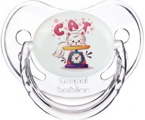 Animaux rigolos Cat design-1 : Transparent classique Tétine embout physiologique