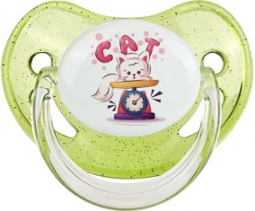 Animaux rigolos Cat design-1 : Vert à paillette Tétine embout physiologique
