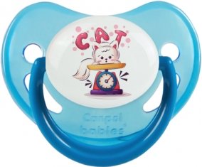 Animaux rigolos Cat design-1 : Bleue phosphorescente Tétine embout physiologique
