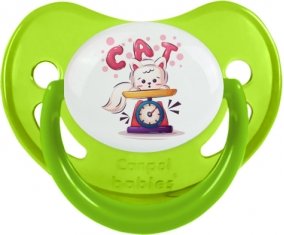Animaux rigolos Cat design-1 : Vert phosphorescente Tétine embout physiologique