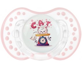 Animaux rigolos Cat design-1 : Retro-blanc-rose-tendre classique Tétine embout Lovi Dynamic