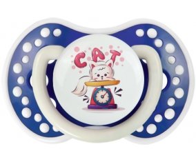 Animaux rigolos Cat design-1 : Bleu-marine phosphorescente Tétine embout Lovi Dynamic
