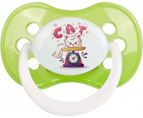 Animaux rigolos Cat design-1 : Vert classique Tétine embout anatomique