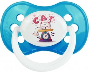 Animaux rigolos Cat design-1 : Cyan classique Tétine embout anatomique
