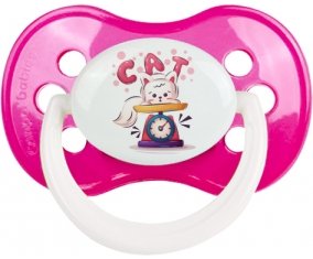 Animaux rigolos Cat design-1 : Rose foncé classique Tétine embout anatomique