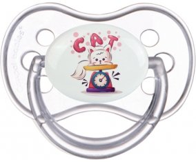 Animaux rigolos Cat design-1 : Transparente classique Tétine embout anatomique