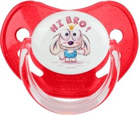 Animaux rigolos Hi Bro ! : Rouge à paillette Tétine embout physiologique