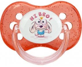 Animaux rigolos Hi Bro ! : Rouge à paillette Tétine embout cerise