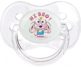 Animaux rigolos Hi Bro ! : Transparent classique Tétine embout cerise