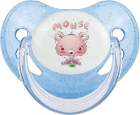Animaux rigolos Mouse : Bleue à paillette Tétine embout physiologique