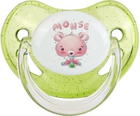 Animaux rigolos Mouse : Vert à paillette Tétine embout physiologique