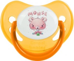Animaux rigolos Mouse : Jaune phosphorescente Tétine embout physiologique