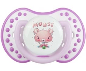 Animaux rigolos Mouse : Blanc-mauve classique Tétine embout Lovi Dynamic