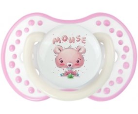Animaux rigolos Mouse : Blanc-rose phosphorescente Tétine embout Lovi Dynamic