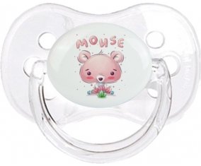 Animaux rigolos Mouse : Transparent classique Tétine embout cerise