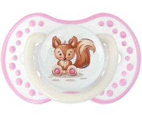 Animaux rigolos Écureuil : Blanc-rose phosphorescente Tétine embout Lovi Dynamic