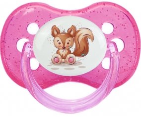 Animaux rigolos Écureuil : Rose à paillette Tétine embout cerise