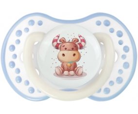 Animaux rigolos Taureau : Blanc-cyan classique Tétine embout Lovi Dynamic