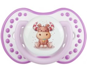 Animaux rigolos Taureau : Blanc-mauve classique Tétine embout Lovi Dynamic