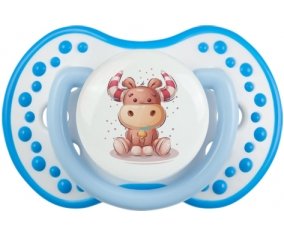 Animaux rigolos Taureau : Blanc-bleu phosphorescente Tétine embout Lovi Dynamic