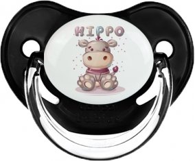 Animaux rigolos Hippo : Noir classique Tétine embout physiologique