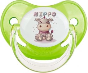 Animaux rigolos Hippo : Vert classique Tétine embout physiologique