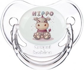 Animaux rigolos Hippo : Transparent classique Tétine embout physiologique