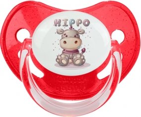 Animaux rigolos Hippo : Rouge à paillette Tétine embout physiologique