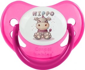 Animaux rigolos Hippo : Rose phosphorescente Tétine embout physiologique