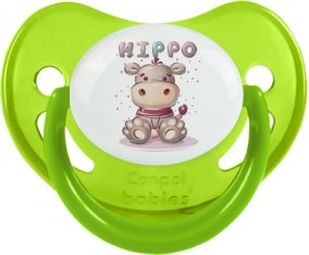 Animaux rigolos Hippo : Vert phosphorescente Tétine embout physiologique