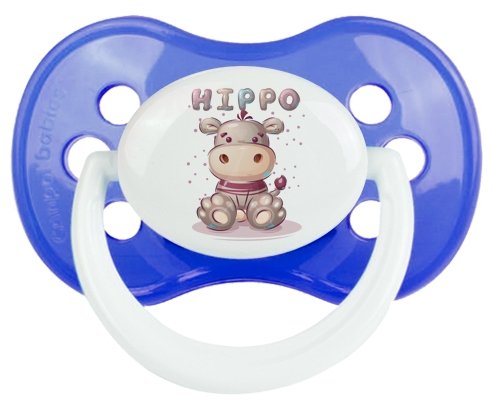 Animaux rigolos Hippo : Bleu classique Tétine embout anatomique