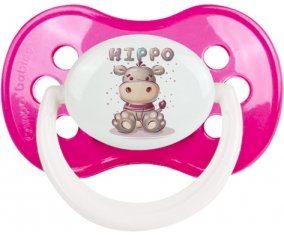 Animaux rigolos Hippo : Rose foncé classique Tétine embout anatomique
