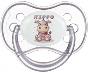 Animaux rigolos Hippo : Transparente classique Tétine embout anatomique