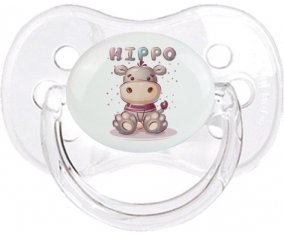 Animaux rigolos Hippo : Transparent classique Tétine embout cerise