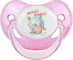 Animaux rigolos Brake Dance : Rose à paillette Tétine embout physiologique