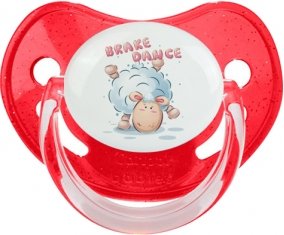 Animaux rigolos Brake Dance : Rouge à paillette Tétine embout physiologique