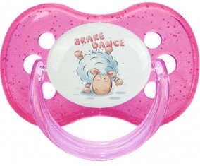 Animaux rigolos Brake Dance : Rose à paillette Tétine embout cerise