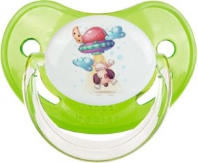 Animaux rigolos Secoupe volente chien : Vert classique Tétine embout physiologique