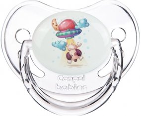 Animaux rigolos Secoupe volente chien : Transparent classique Tétine embout physiologique