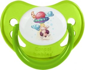Animaux rigolos Secoupe volente chien : Vert phosphorescente Tétine embout physiologique