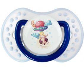 Animaux rigolos Secoupe volente chien : Marine-blanc-bleu classique Tétine embout Lovi Dynamic