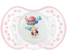 Animaux rigolos Secoupe volente chien : Retro-blanc-rose-tendre classique Tétine embout Lovi Dynamic